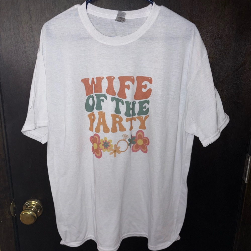 Gildan White Tee with Colorful Graphic